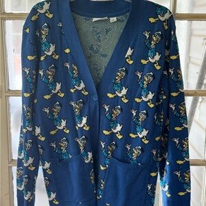 Donald Duck All Over Print Cardigan Disney Parks Size Small